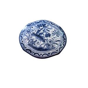 Conim Briga Portugal Ceramics Hand-painted Decorative Lidded Blue & White Box